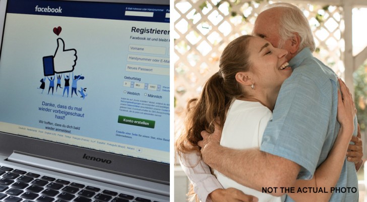 Jonge vrouw omhelst haar biologische vader die ze niet kende dankzij Facebook