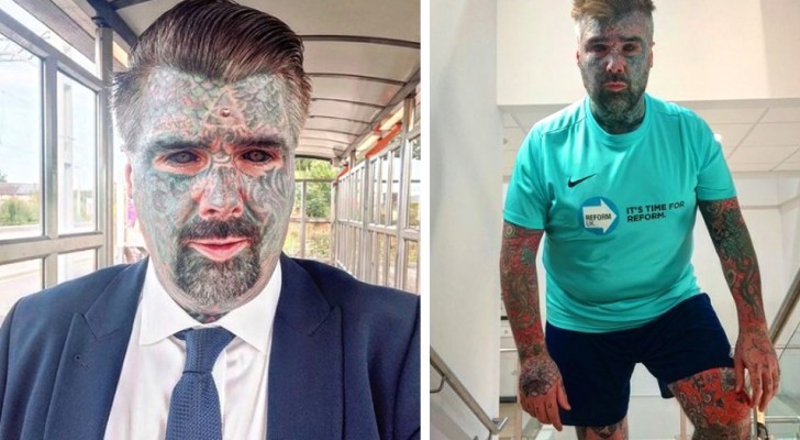 90% of this man's body is tattooed: "At work I had to hide away to avoid being seen by the visiting bosses"
