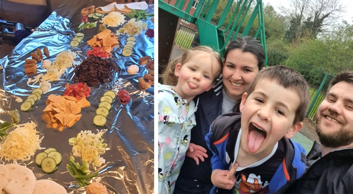 Mother puts dinner on tinfoil to avoid washing the dishes: "The children ate everything!"