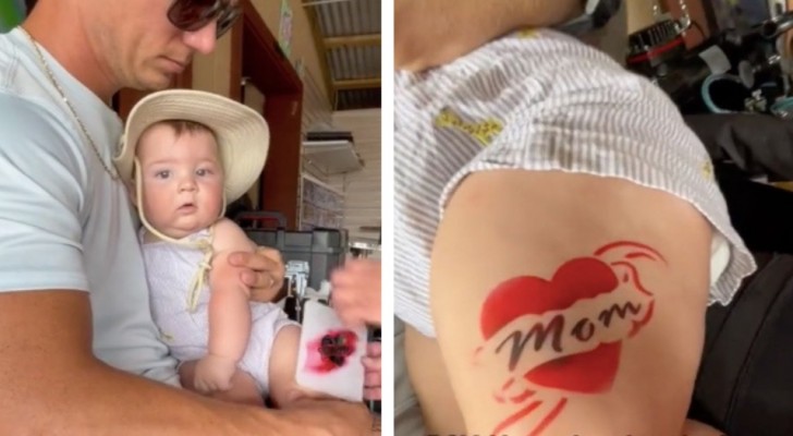 Ze nemen hun 6 maanden oude zoon mee om een ​​"tatoeage" te laten zetten: het web bekritiseert hen