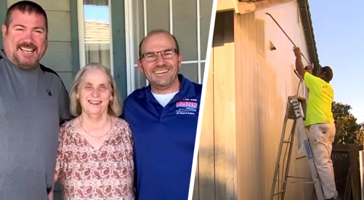 Blind woman does not realize how dilapidated her house has become: her neighbors decide to fix it for her