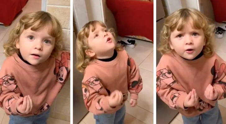 En 3-årig flicka roar människor på nätet med sitt sätt att gestikulera på: 