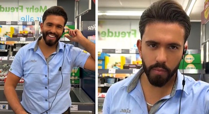 "Am I too handsome to work in a supermarket? Many tell me so, but I love my job"