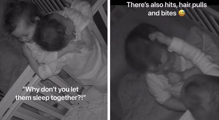 En mamma förklarar varför hon låter sina tvillingar sova i separata spjälsängar: "De både älskar och hatar varandra!"