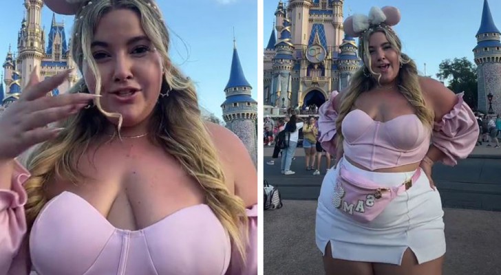 Plus-size model criticised for wearing "inappropriate" clothing while visiting Disneyland