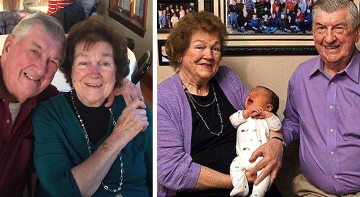 Ze zijn meer dan 60 jaar getrouwd en houden hun 100ste kleinkind in hun armen