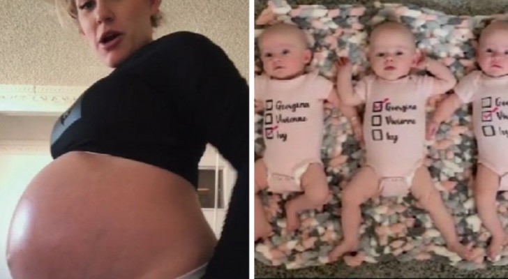 Sie erfährt, dass sie ein weiteres Kind erwartet, während sie mit Zwillingen schwanger ist