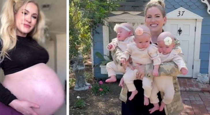 Medan hon är gravid med tvillingar upptäcker hon att hon väntar ett tredje barn 10 dagar efter det att de första blivit befruktade
