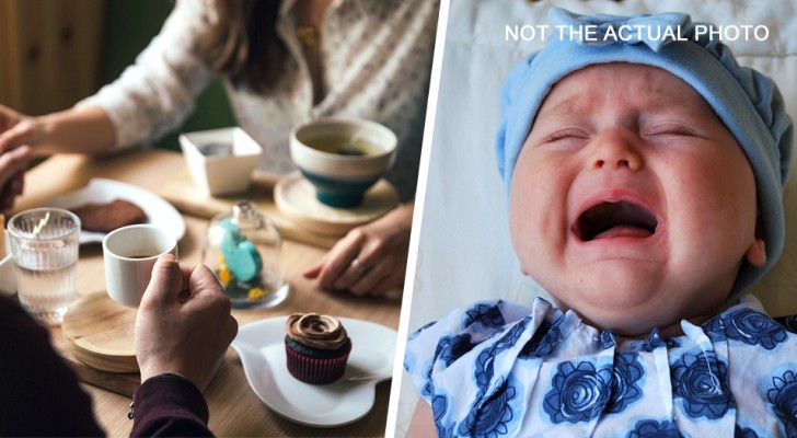 Stel geïrriteerd door het huilen van een kind in het restaurant, vraagt ​​om van tafel te wisselen: moeder wordt woedend