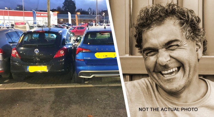 Car owners park over the lines to prevent others from getting in next to them: a man concocts a small 'revenge'