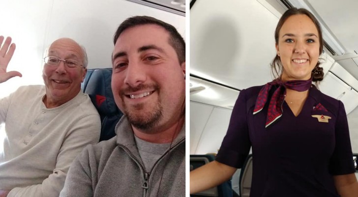 Father's daughter is on duty as a stewardess on Christmas Day: he books 6 plane tickets to be with her