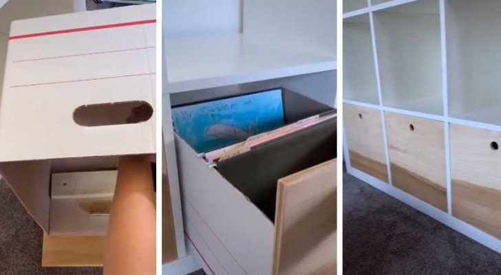 Trasforma un semplice scatolone in un cesto d'arredo di design per organizzare la casa