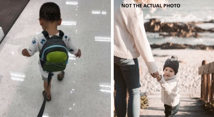 Eine Leine an den Rucksack ihres Kindes binden: Mutter wird in den sozialen Medien kritisiert