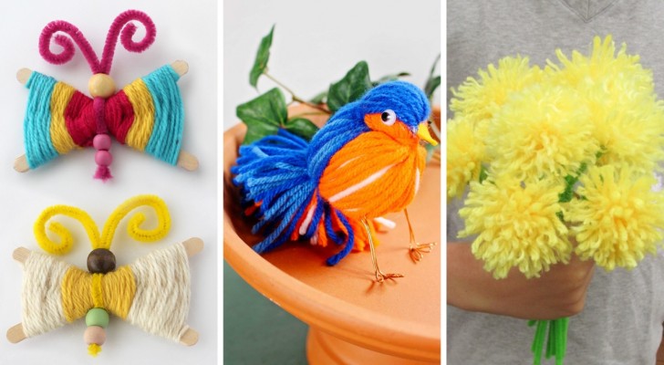 Basteln mit Wollresten: 7 niedliche, farbenfrohe Ideen zum Ausprobieren mit den Kindern