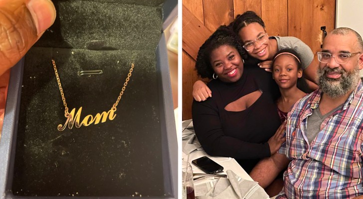 Woman's adopted daughter gives her a golden"Mom" pendant: she can't hold back her tears of joy