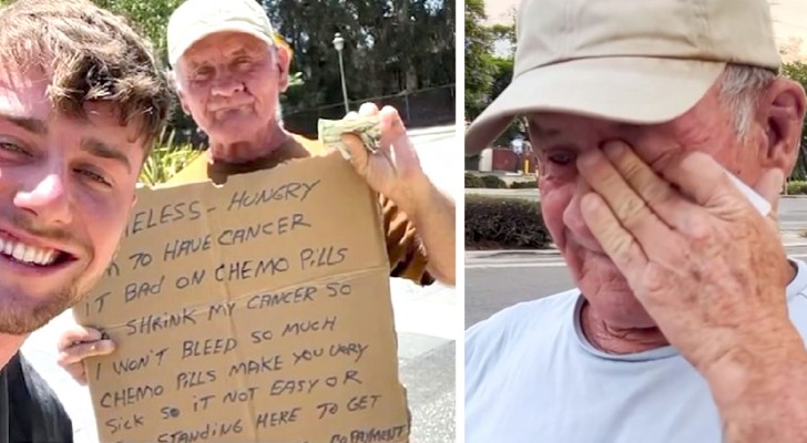 Ragazzo incontra senzatetto per strada e decide di aiutarlo: raccoglie 20.000$ per toglierlo dalla strada