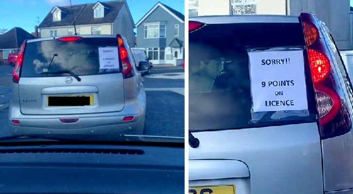 "I'm going slow because I only have 9 points left on my license, sorry": a hilarious message from a motorist