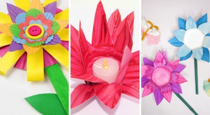 6 adorables fleurs à réaliser en recyclant avec créativité les gobelets en carton