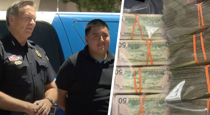 Han hittar en väska med 135 000 euro i kontanter bredvid en bankomat och tar med den till poliskontoret (+VIDEO)