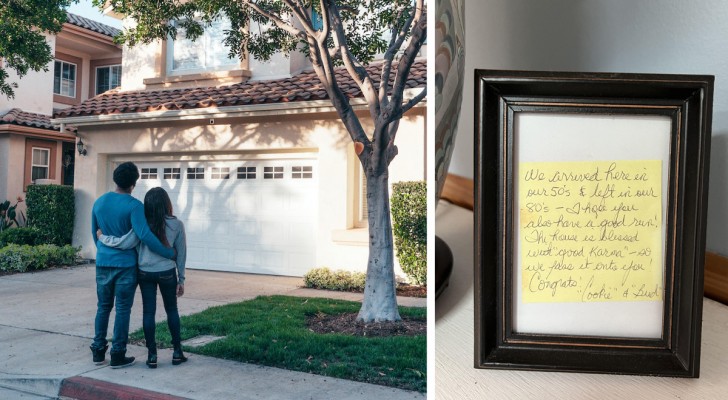 Newlyweds buy a house and discover a tender message left by the previous owners
