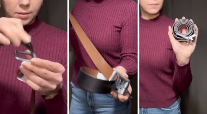 Testez cette astuce simple pour plier une ceinture afin qu’elle reste toujours enroulée