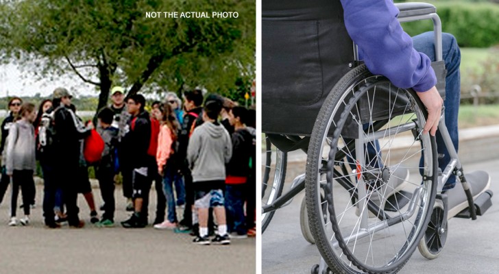 En funktionshindrad elev lyckas inte komma av från bussen, så hans klasskompisar avstår sin skolutflykt för hans skull