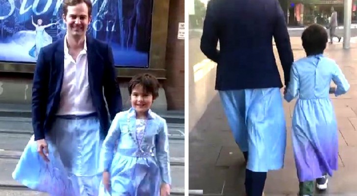 Young son asks his dad for permission to dress up as a princess to go to the cinema: the father's reaction is touching