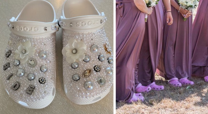 Alcune spose hanno deciso di indossare le Crocs alle loro nozze: sommerse da una pioggia di critiche