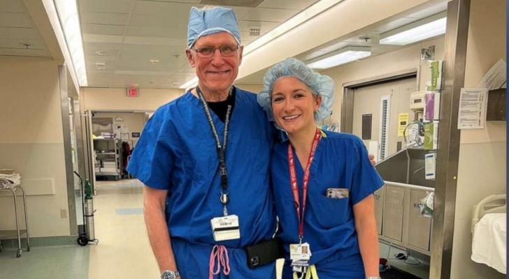 Pappa och dotter utför en hjärtoperation tillsammans och lyckas rädda ett liv