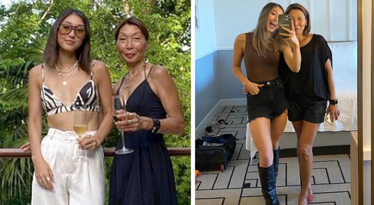 Vid 62-års ålder klär hon sig likadant som sin 23-åriga dotter: "Skäms inte för din ålder"