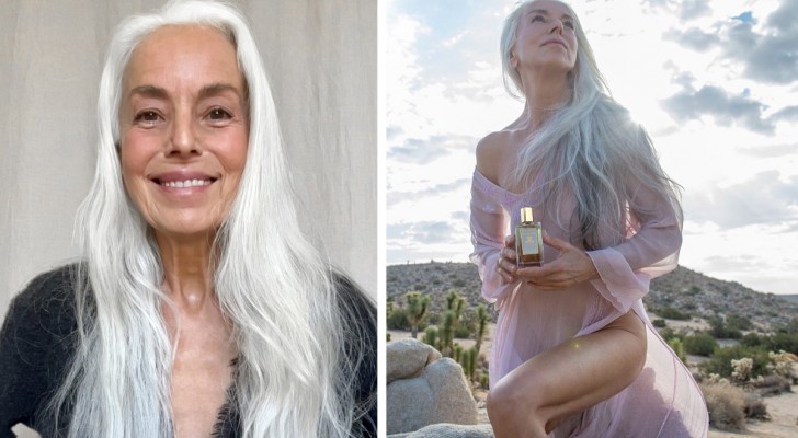 Op 67-jarige leeftijd werkt ze nog steeds als model: 