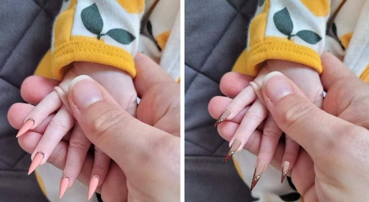 Mother gives her newborn daughter an elaborate manicure: she is inundated with criticism