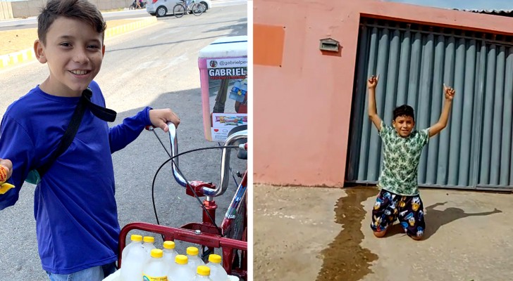 En 11-årig pojke lyckas köpa ett hus till sin familj genom att sälja vattenflaskor på gatan