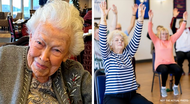 A 102 anni questa donna impartisce lezioni di fitness a chi è più giovane