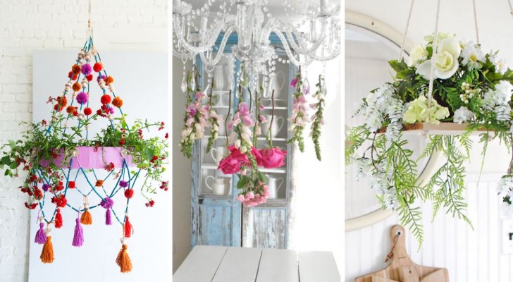 Lampadari di fiori: 10 idee per decorare la casa con una sensazionale cascata di colori