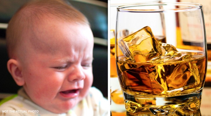 6-month-old baby is teething and is taken around to see his grandmother: she gives him whiskey