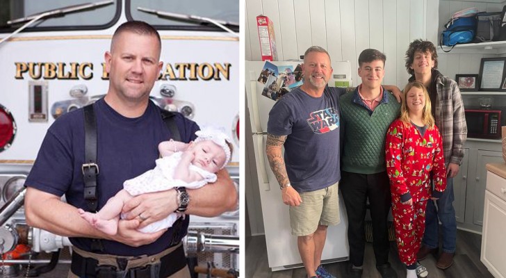 Firefighter helps a woman give birth and adopts the newborn baby girl: "I've always wanted a daughter"
