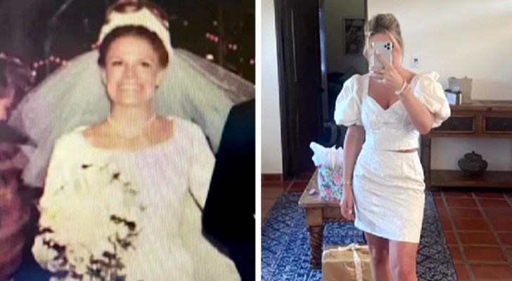Ze past de trouwjurk van haar oma volledig aan om hem op een speciale dag te dragen: bekritiseerd (+VIDEO)