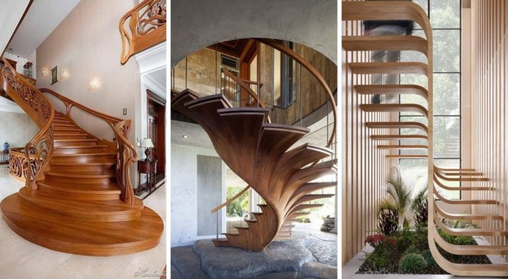 12 meravigliose scalinate in legno che ruberebbero la scena in qualsiasi casa