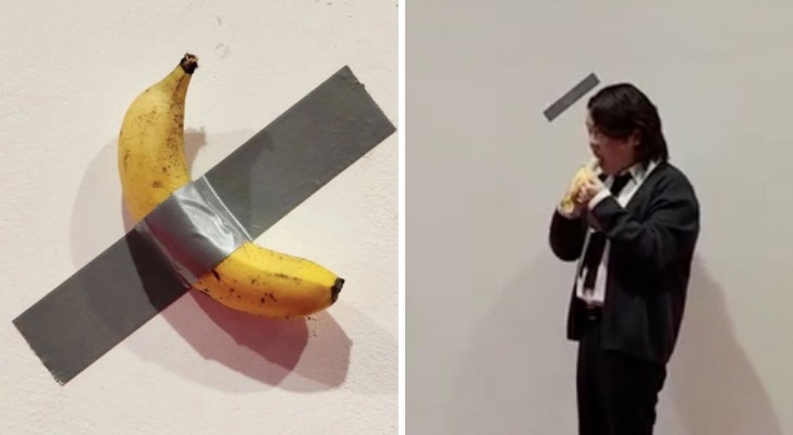 En hungrig student äter en banan som är utställd på museum: "Jag ville inte att den skulle ruttna"
