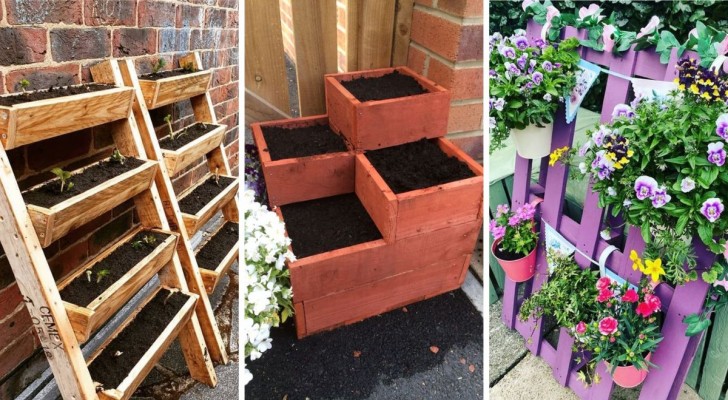 12 briljante ideeën om pallets te recyclen en er prachtige plantenbakken van te maken
