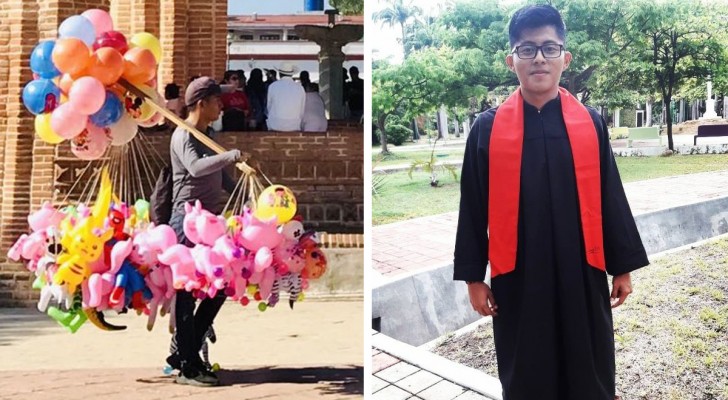 Hij verkoopt ballonnen op straat om zijn studie te bekostigen: na jaren lukt het hem om af te studeren in de boekhoudkunde