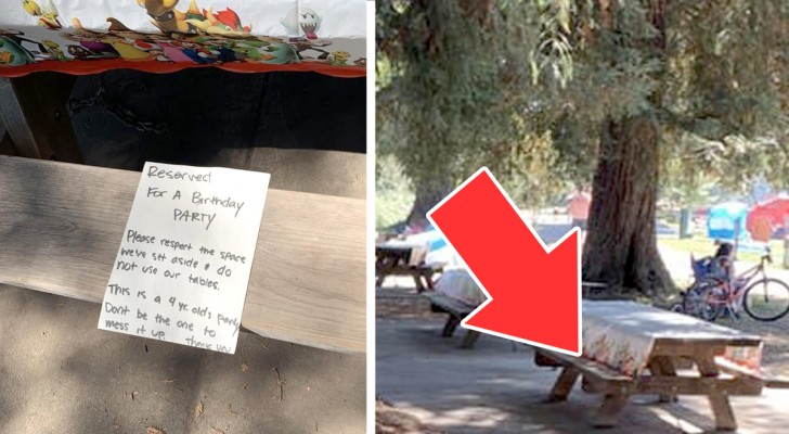 Parents "reserve" public park benches for a party, but their behavior is atrocious