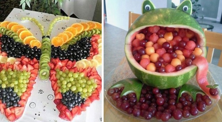 10 fantastische kreative Ideen für die Dekoration des Tisches mit Obst und Gemüse