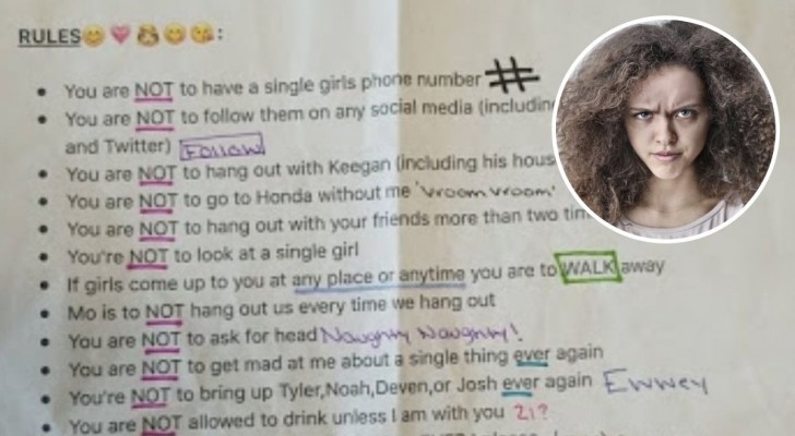 Une fille a imposé 22 règles strictes à son petit ami : les internautes sont perplexes