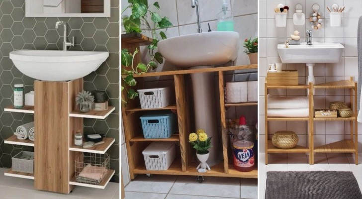 Mit diesen 8 platzsparenden Ideen für Möbel unter dem Waschbecken können Sie selbst das kleinste Badezimmer einrichten