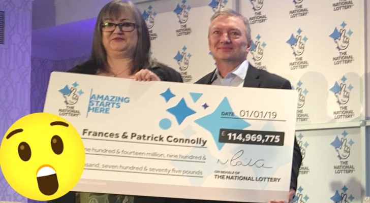 Vince 115 milioni di sterline alla lotteria e ne dà via più della metà