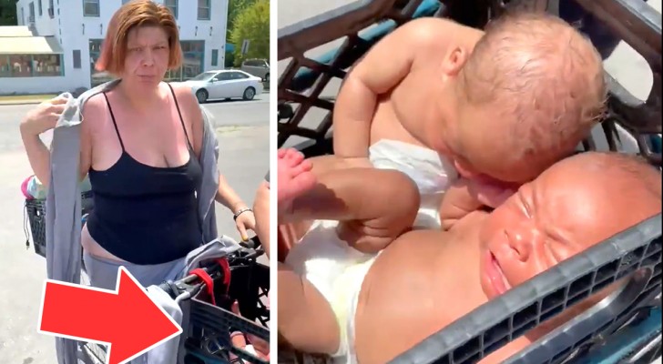 Moeder gearresteerd omdat ze haar pasgeboren baby's in de fietsmand droeg (+ VIDEO)