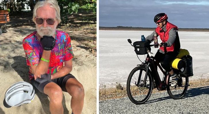 Ha 81 anni e continua a girare il mondo in sella alla sua bicicletta