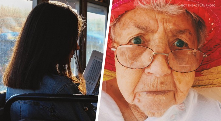 A young woman refuses to give up her seat to an elderly woman on a bus, and many people support her